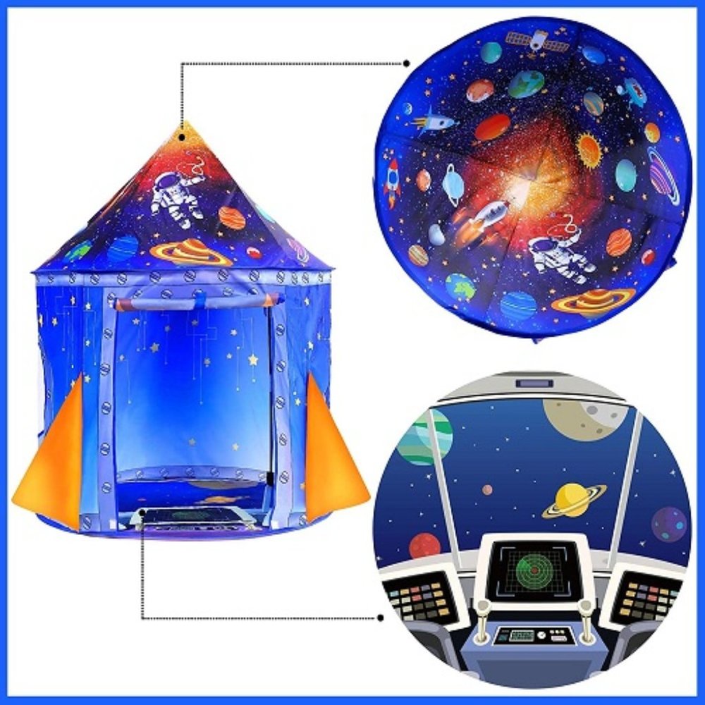 ROCKET SHIP PLAYHOUSE TENT Spaceship Boy Girl Toddler Kid 2+ Gift Astronaut NEW